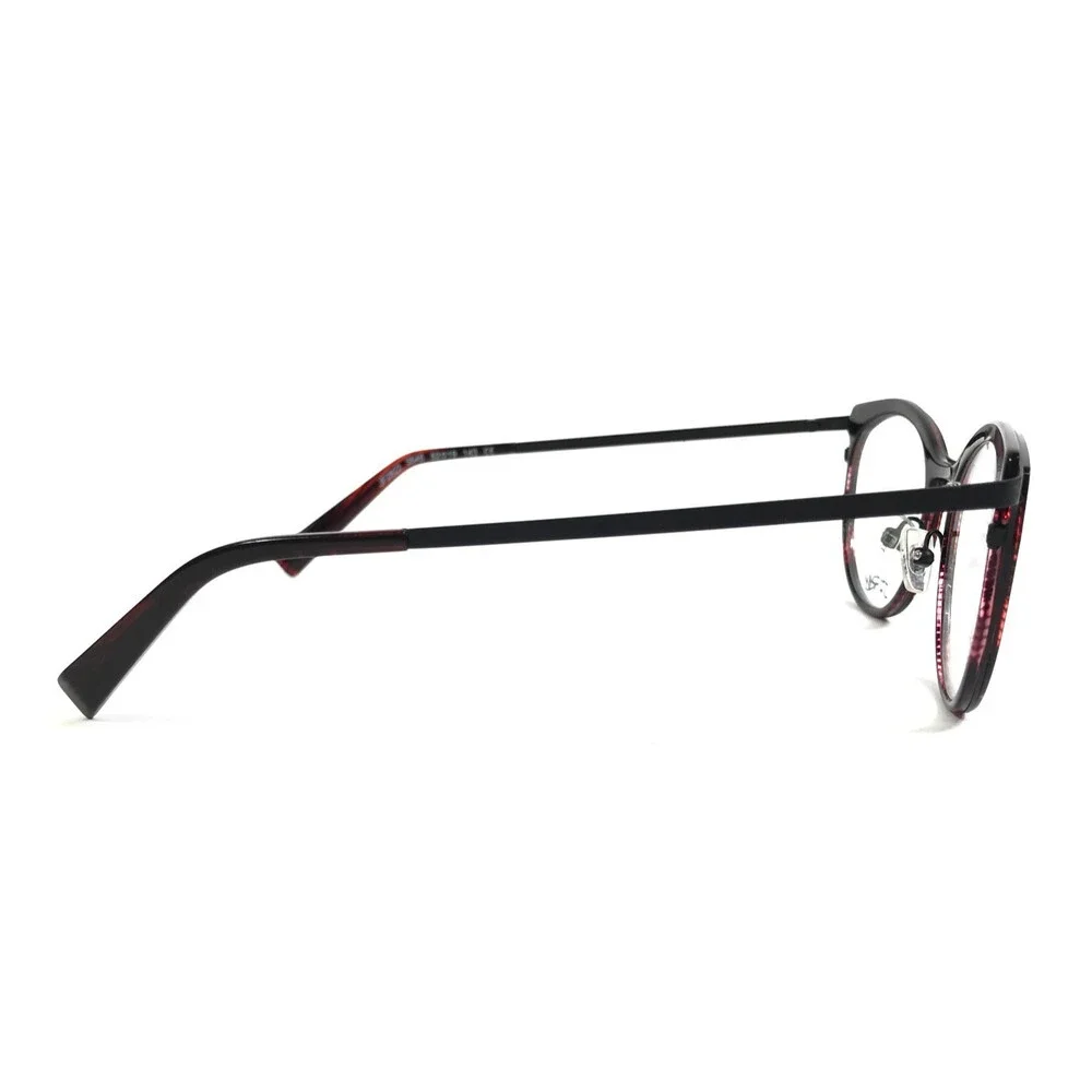 J. F. Rey Eyeglasses Frames JF2822 3545 Black Red Striped Horn Cat Eye 52-19-143